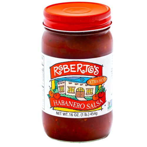 Roberto's organic hot habanero salsa is created in the high rocky mountains of colorado. This one is super extra hot and spicy. 16 ounce jar.